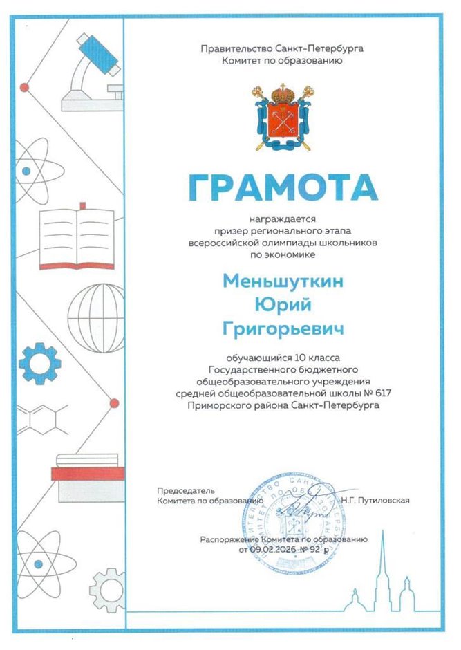 2025-2026 Меньшуткин Юрий 10ли ВСОШ экономика (Петрова Е.Н.)